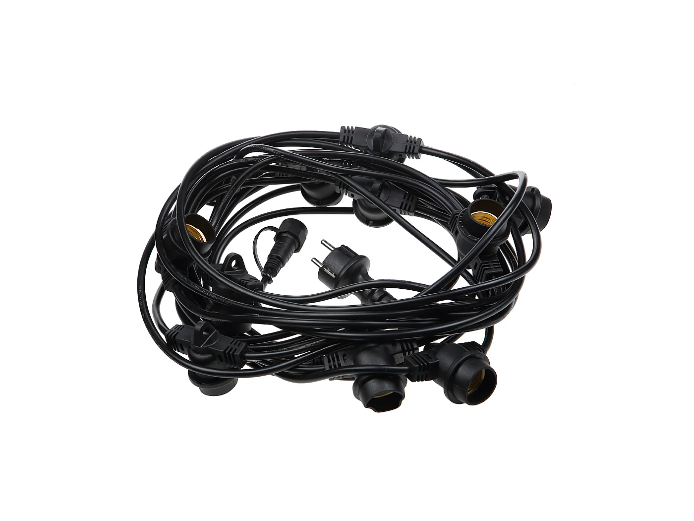 Alcapower Lichtslang 10 E27 Fittingen Zwart, 11,5m, IP65, Koppelbaar tot 6 stuks, 230V AC