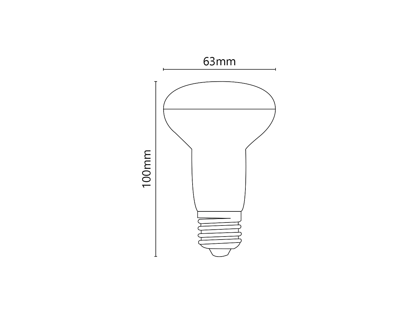Alcapower Mushroom LED Lamp R63 8W E27 690lm 4000K Natuurlijk Licht, 175-250V, Hoek 100°, 25000 Uur, Energie-efficiëntie F