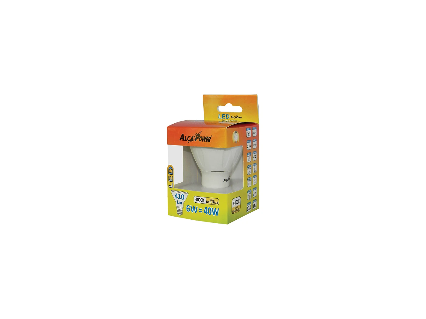 Alcapower LED-lamp PAR20 6W E27 410lm 4000K Natuurlijk Wit 230V Hoek 38° Energiezuinige spot met directe lichttechnologie