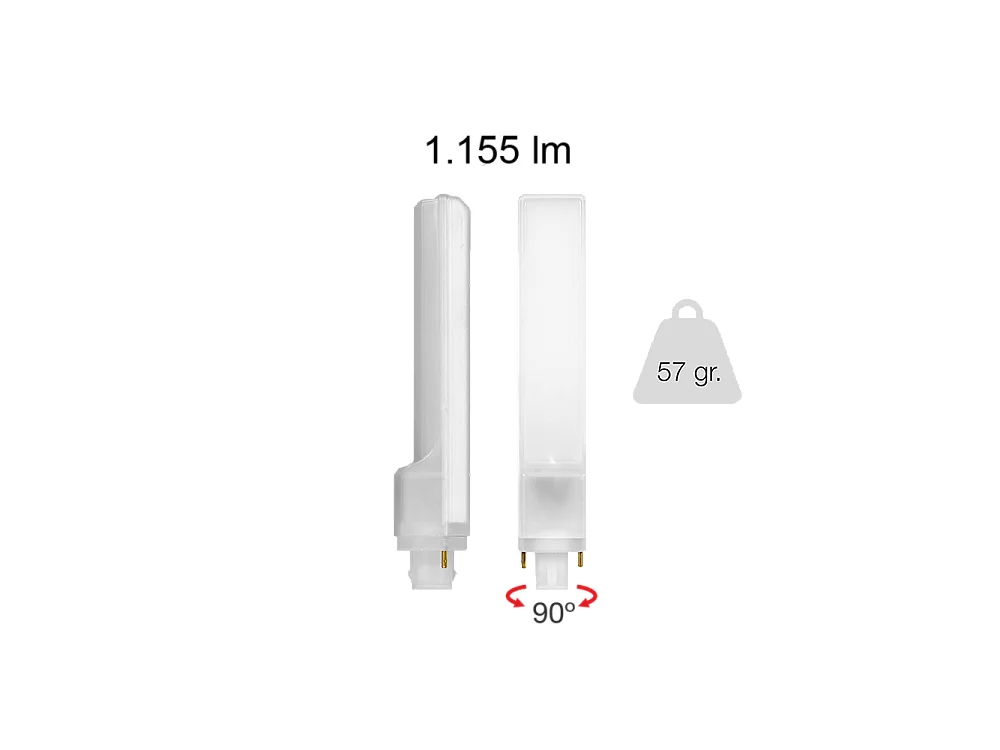 Cala LED-lamp - G24 2-pins, 10W (gelijk aan 100W halogeen), 1155 lm, uniforme lichtlijn, 4000K, Beneito Faure