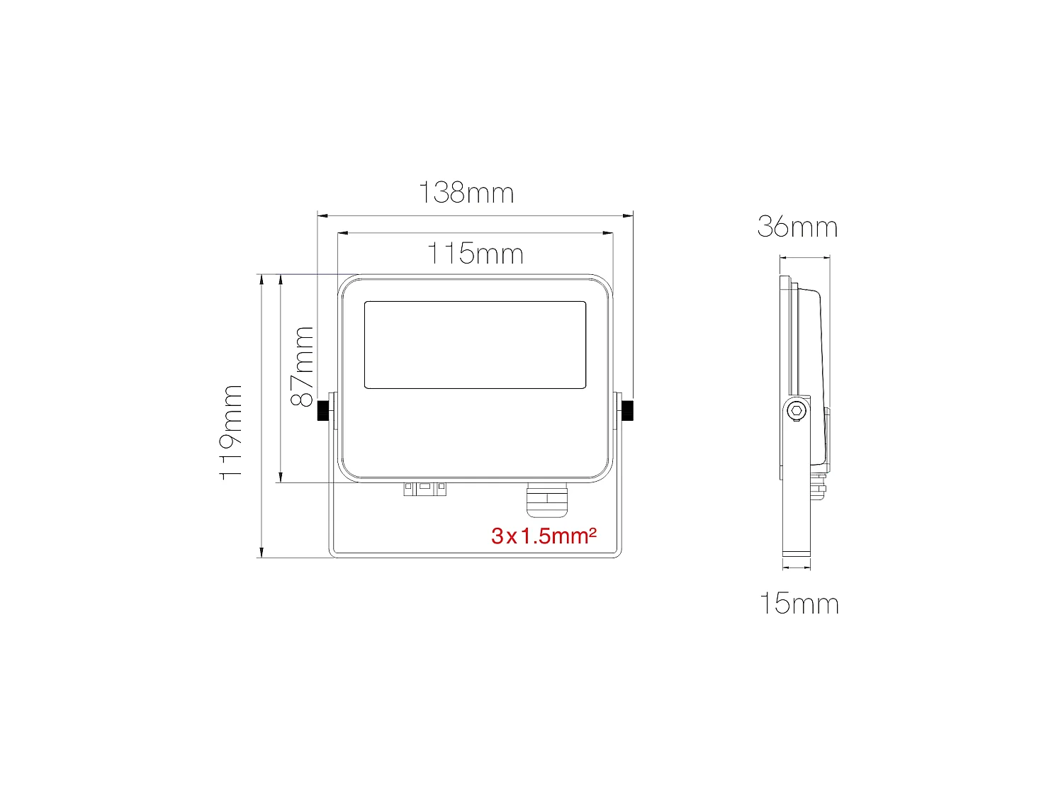 Beneito & Faure Sky 10W LED-buitenschijnwerper met 3000K/4000K/5000K CCT-schakelaar, 115 graden stralingshoek en een mooie matzilveren afwerking.