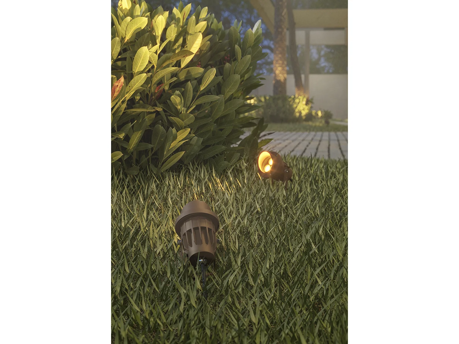 Caddie 3 LED-buitenschijnwerper met 45-graden optiek, 2200K kleurtemperatuur en getextureerde Cortenstaal afwerking - Beneito & Faure Outdoor