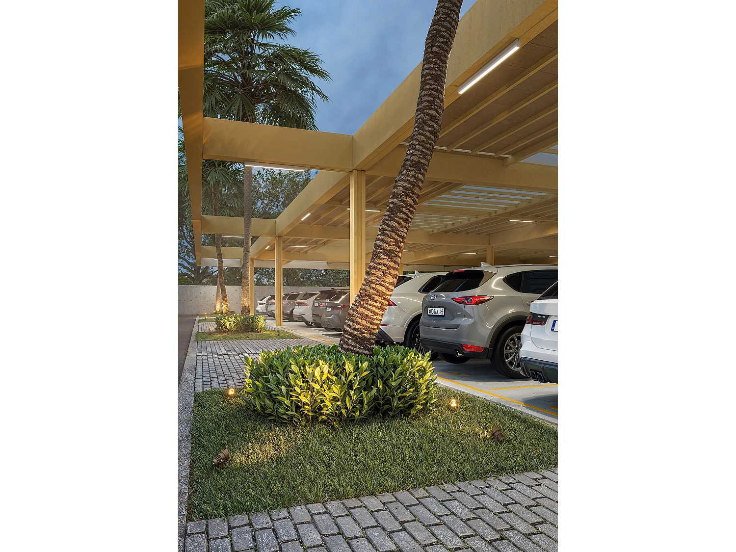 Caddie 3 LED-buitenschijnwerper met 45-graden optiek, 2200K kleurtemperatuur en getextureerde Cortenstaal afwerking - Beneito & Faure Outdoor