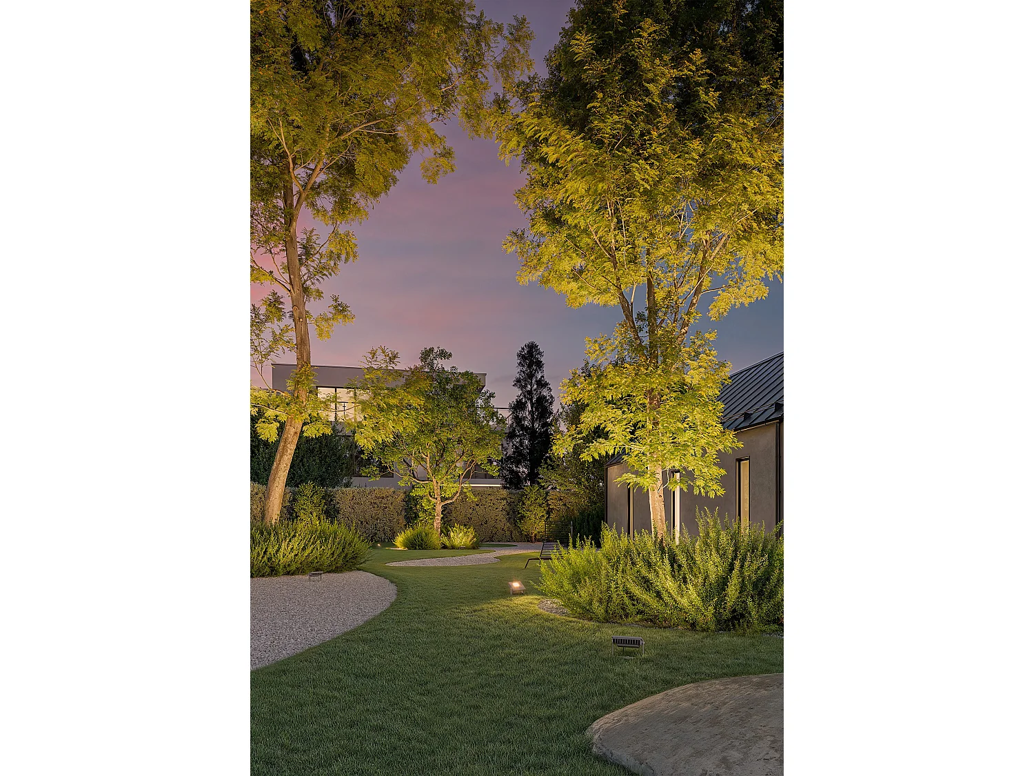 SKY 20W LED-buitenschijnwerper met CCT-schakeltechnologie 3000K/4000K/5000K, 115º stralingshoek, zilverkleurige aluminium behuizing - Beneito & Faure