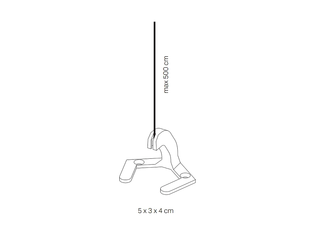 Potlood verticale ophangbeugel Zafferano - Donkergrijze hanglamp accessoire