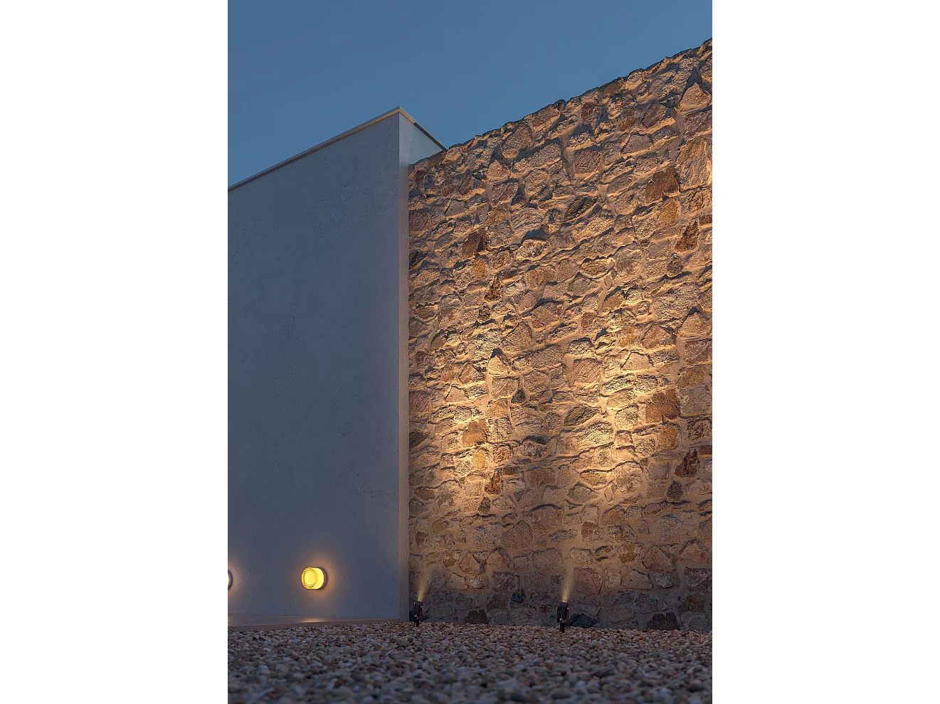 Zas SQ XL 7W 40-graden groente LED-schijnwerper in getextureerd Cortenstaal aluminium voor professionele buitenverlichting - Beneito & Faure