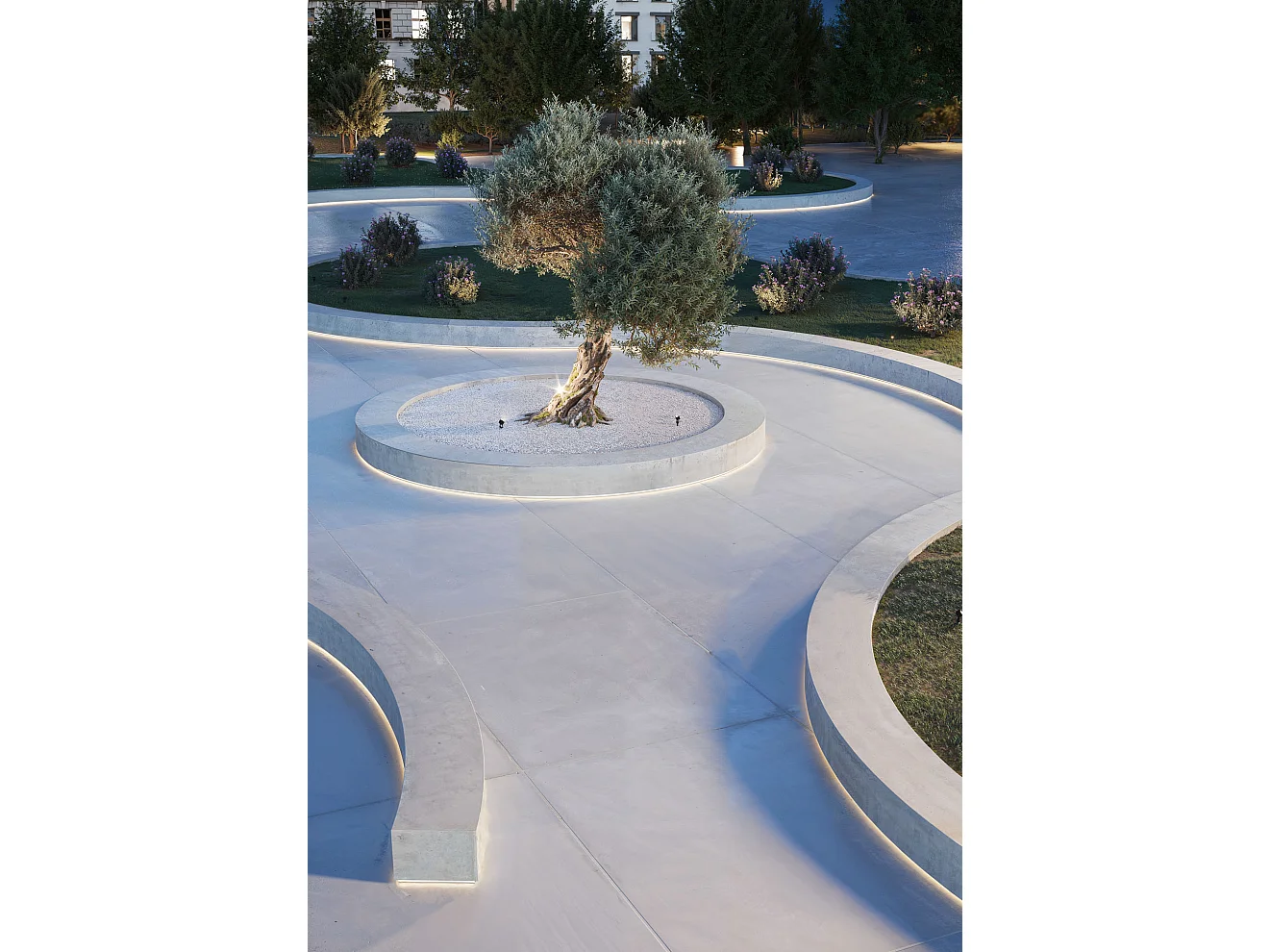Zas SQ XL 7W 40-graden groente LED-schijnwerper in getextureerd Cortenstaal aluminium voor professionele buitenverlichting - Beneito & Faure