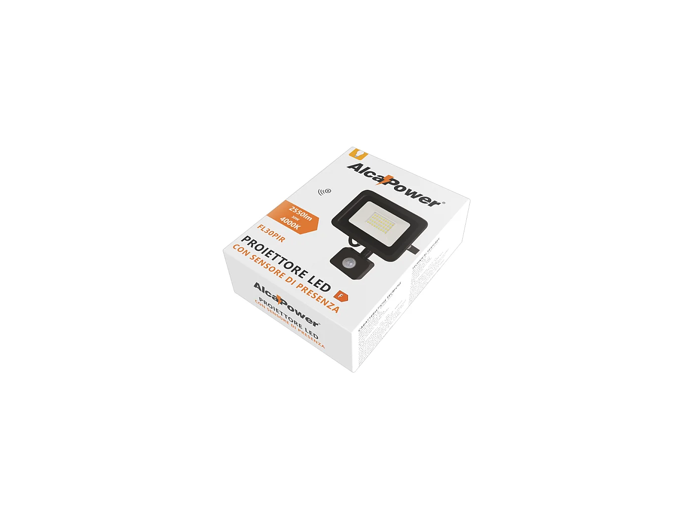 Alcapower LED Floodlight 30W 2550lm 4000K Natural Light with PIR Motion Sensor IP65 IK10 - High Efficiency Outdoor Lighting