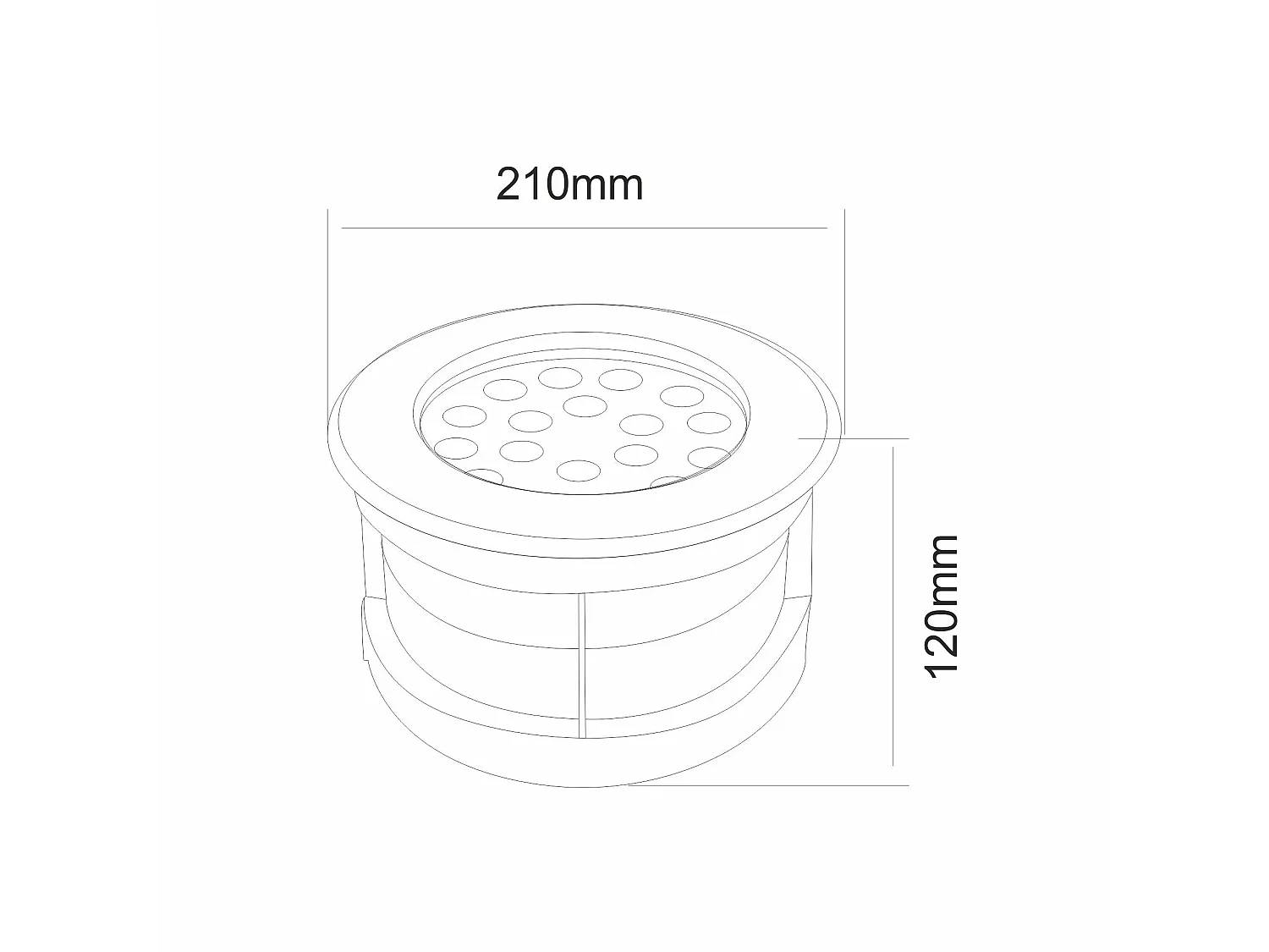 Sigma XL 17 LED inbouw vloerspot 17W 3000K 30 graden IP65 IK05 in 304 roestvrij staal zilverkleurige afwerking - Beneito & Faure