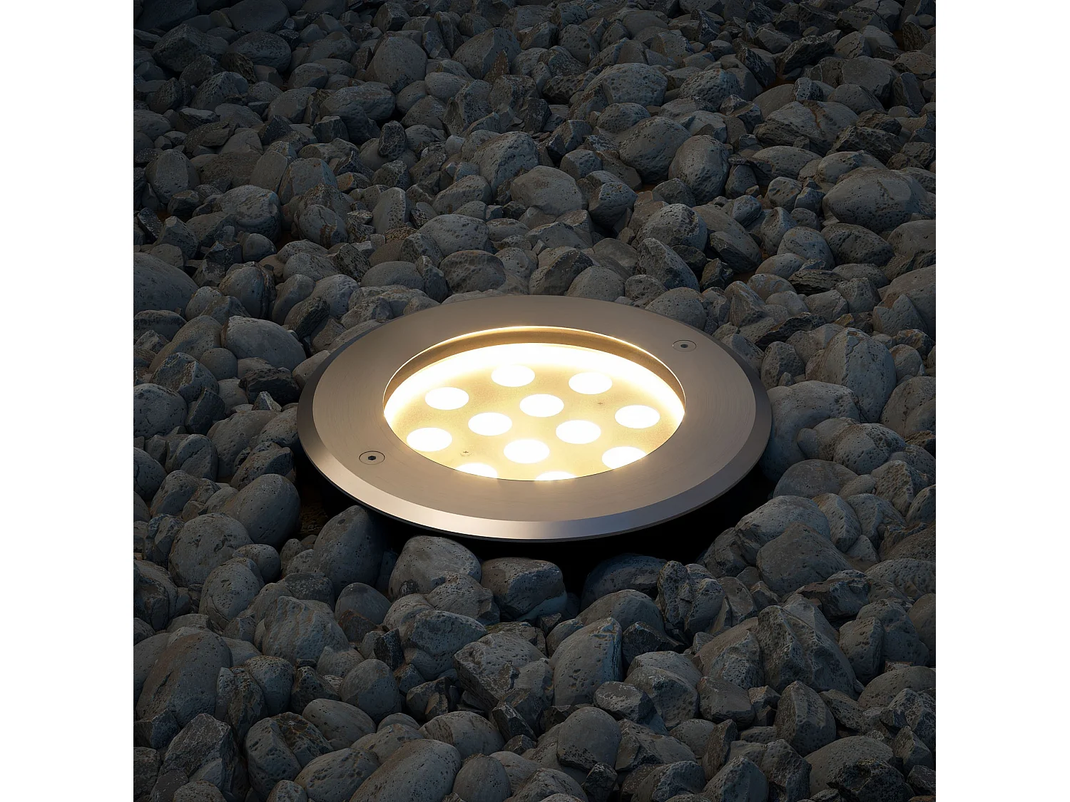 Sigma XL 17 LED inbouw vloerspot 17W 3000K 30 graden IP65 IK05 in 304 roestvrij staal zilverkleurige afwerking - Beneito & Faure