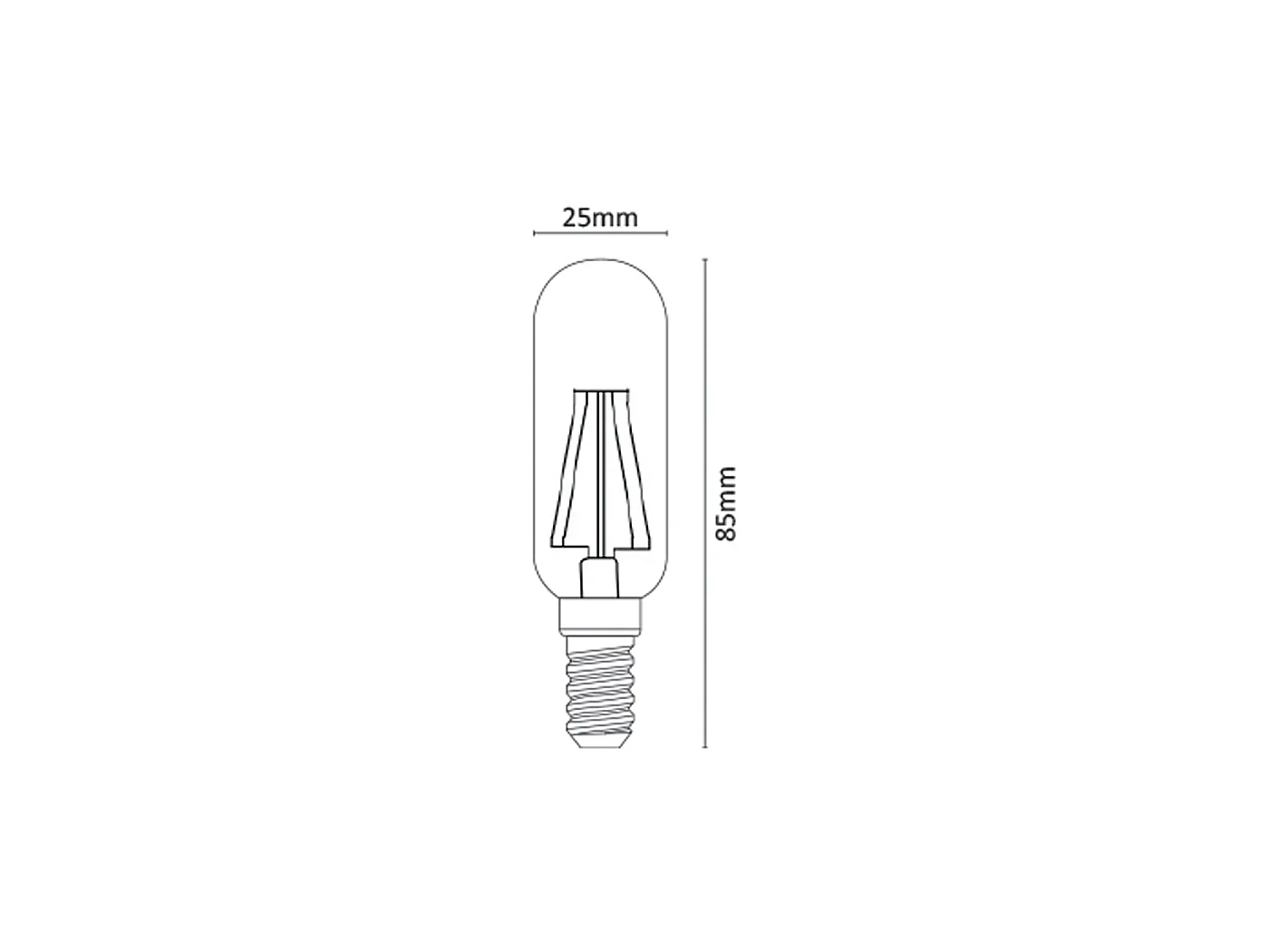 Alcapower T25 LED-lamp Heldere Gloeidraad 4W E14 510lm 3000K Warm Licht 230V, Ideaal voor Koelkasten en Afzuigkappen, Energieklasse E