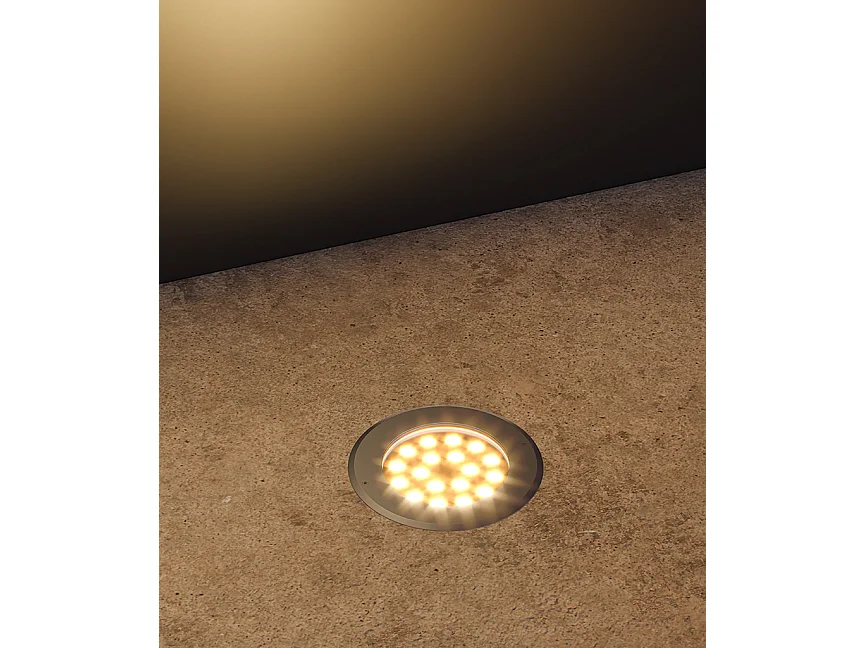Mini Sigma 9 LED-inbouwspot, 3000K, 3W-17W, IP65, 304 roestvrij staal, geborsteld grijs - Beneito & Faure