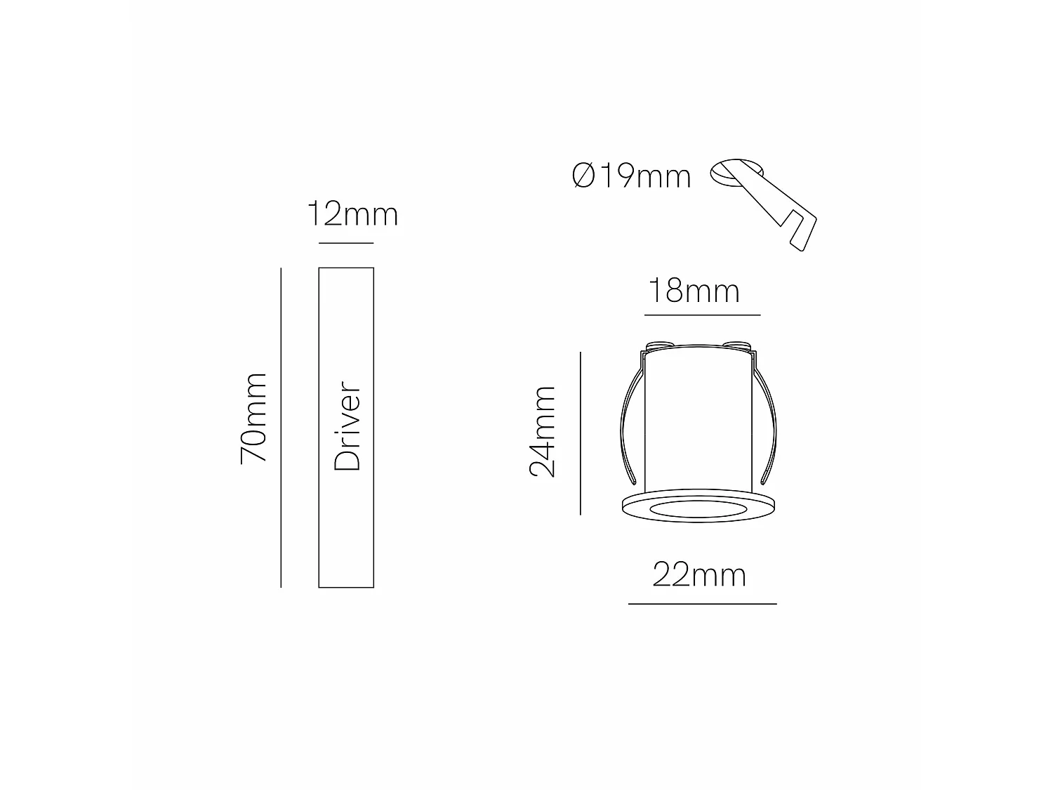 Atom 2W 24º 4000K Matwitte Mini LED Inbouwspot - Professionele, energiezuinige binnenverlichting - Beneito & Faure