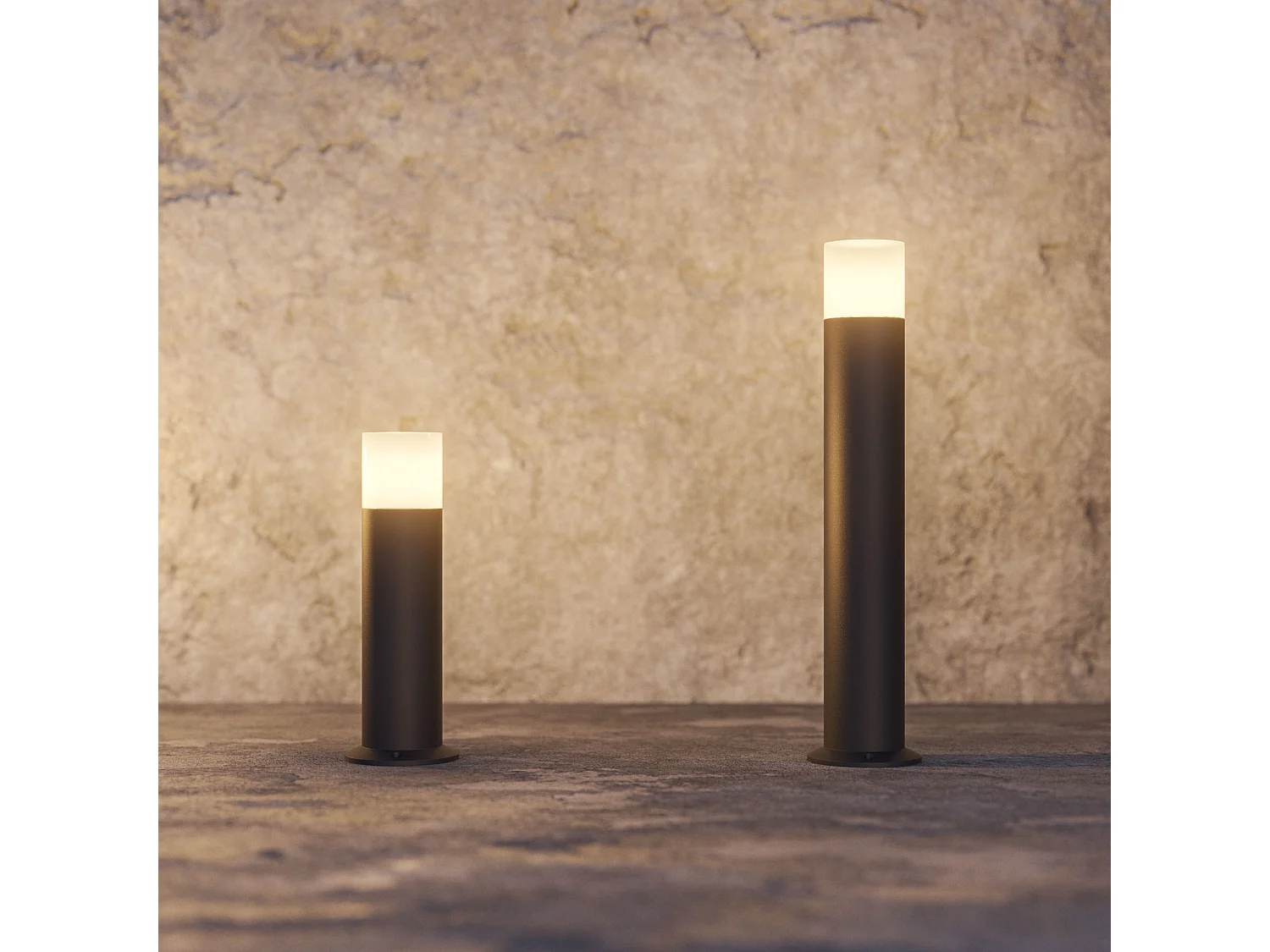 Tura XL 12W 4000K Cortenstaal LED-buitenverlichting met textuur - 180 graden cilindrische trapverlichting - Beneito & Faure - Tuinverlichting