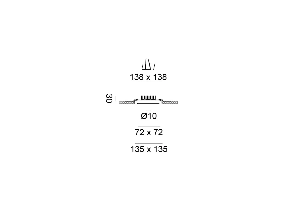Spot Encastrable En Plâtre 11W 813Lm 3000K Blanc - Conception Directe Pour Faux Plafonds - Installation Encastrée Intérieure - Gealuce