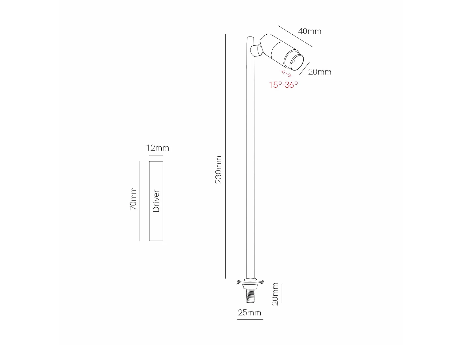 Micro Zoom XL Inbouwspot 2W 2700K Mat Wit - Verstelbare LED-inbouwspot met 15°-36° variabele optiek - Beneito & Faure