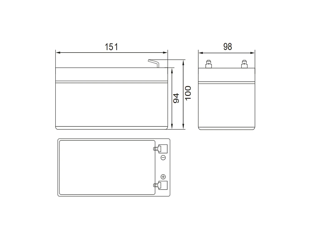12V 14Ah Deep Cycle (AGM) Battery - Specific for Electric Bikes, Scooters and Photovoltaics - Faston T2 Connection
