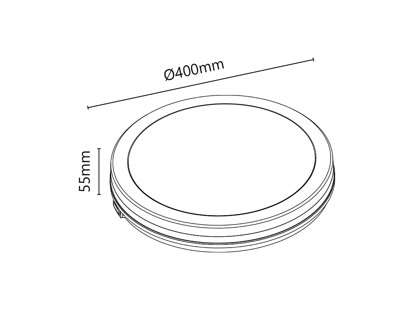 Plafonnier Led Rond 36W Ip54 Ik08 Blanc 3600Lm 400Mm Température Couleur Sélectionnable 3000K 4000K 6500K Éclairage Intérieur Professionnel