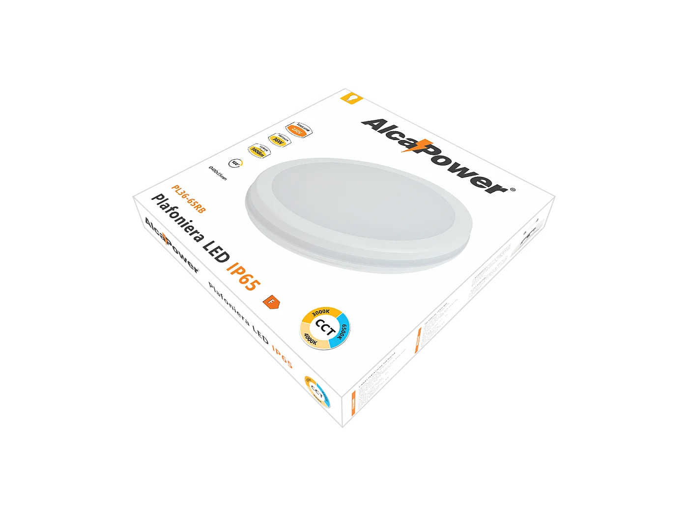 Plafonnier Led Rond 36W Ip54 Ik08 Blanc 3600Lm 400Mm Température Couleur Sélectionnable 3000K 4000K 6500K Éclairage Intérieur Professionnel