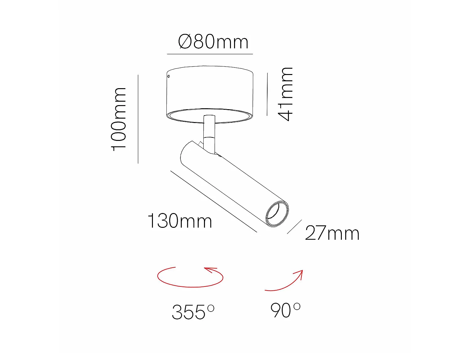 Alp 4.5W 36º 2700K Matzwarte LED-opbouwspot, hoge kleurechtheid, accentspot voor interieurgebruik, CRI>90 - Beneito & Faure