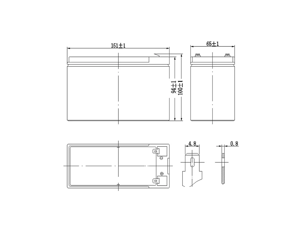 12V 7.2Ah AGM Sealed Rechargeable Battery - Ideal for Alarms, UPS and Toys - Faston T1 Connection