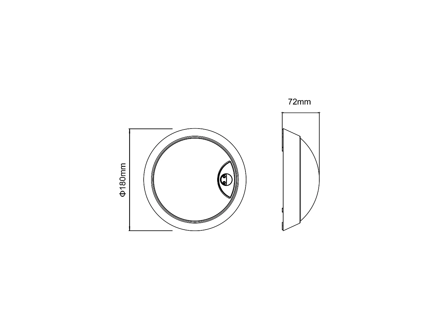 Plafonnier Led Rond 15W Ip65 Détecteur Mouvement Pir Température Couleur 3000K/4000K/6500K Efficacité 93Lm/W Flux Lumineux 1400Lm Blanc