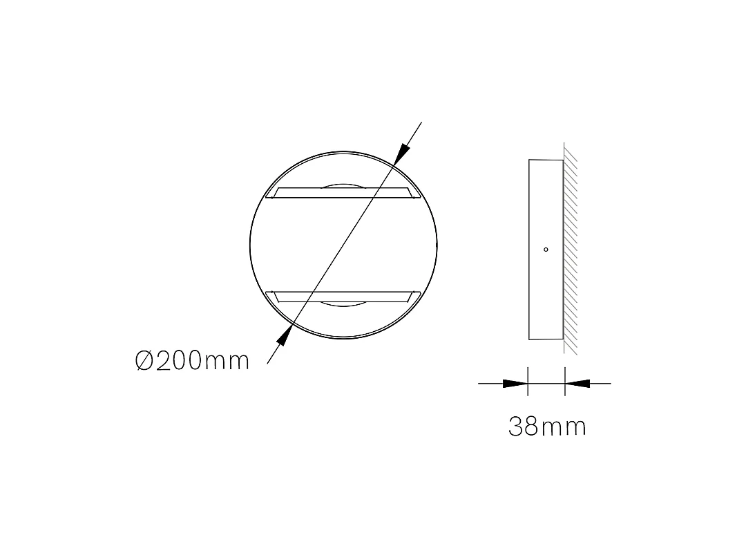 Aplique de parede exterior LED Clos Wall Dual 16W, CCT 3000K/4000K/5000K, IP65 IK08, acabamento em aço Corten texturado - Beneito & Faure