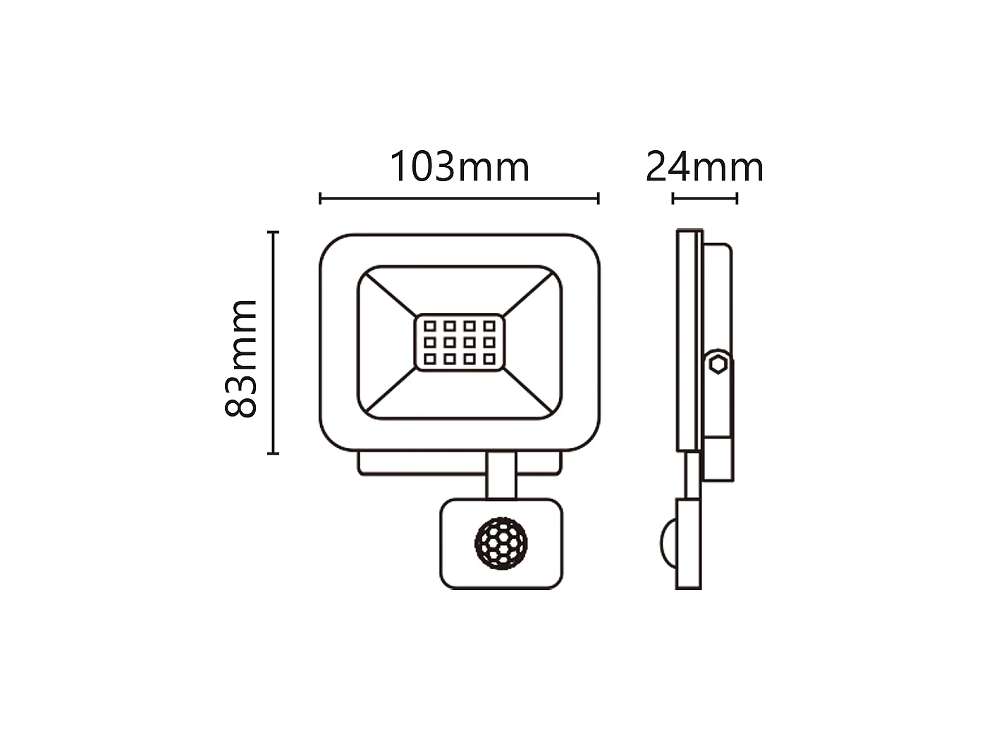 Alcapower 10W 850lm 4000K IP65 LED Floodlight with Integrated PIR Motion Sensor, Natural Light, IK10, Compact and Energy Efficient