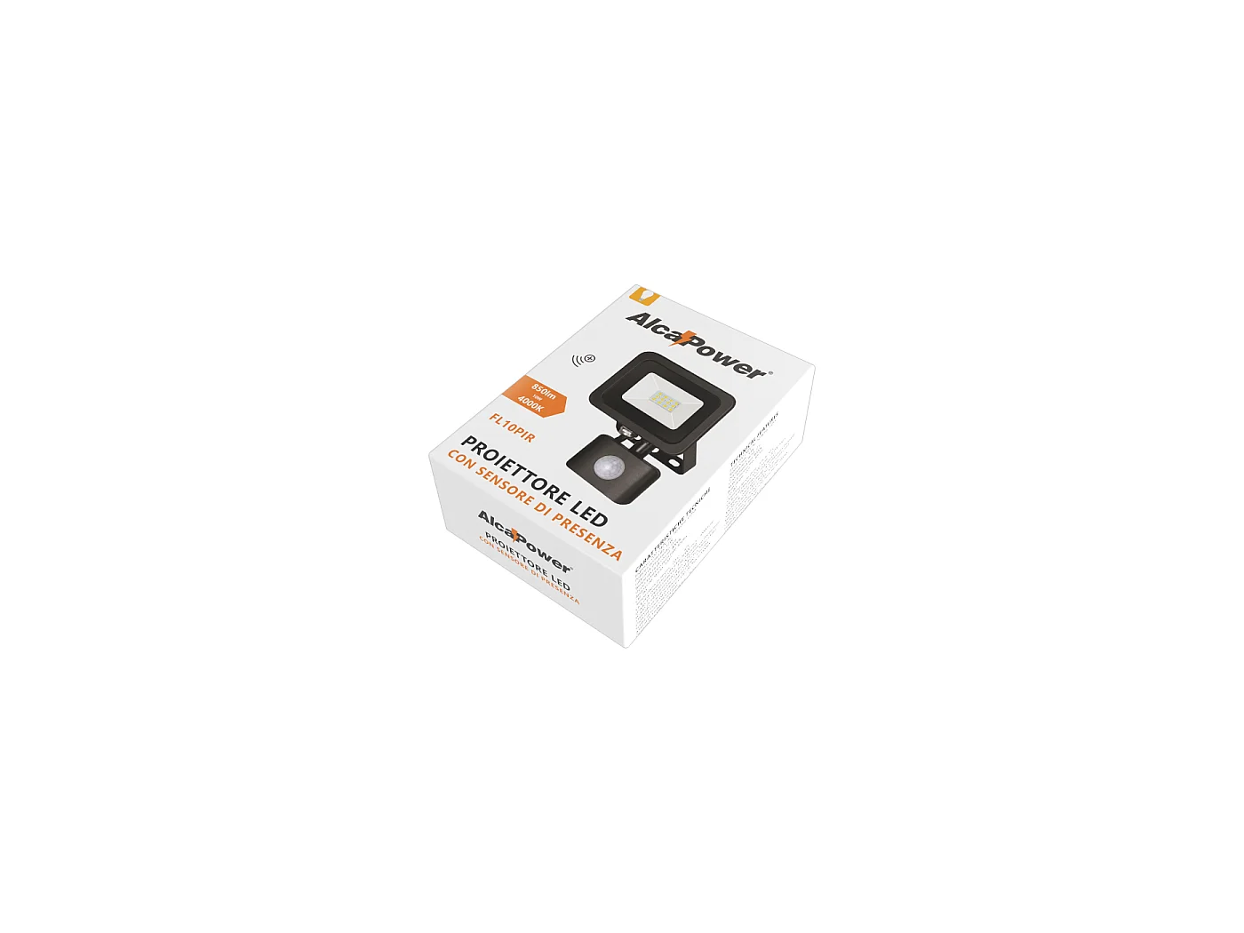 Alcapower 10W 850lm 4000K IP65 LED Floodlight with Integrated PIR Motion Sensor, Natural Light, IK10, Compact and Energy Efficient