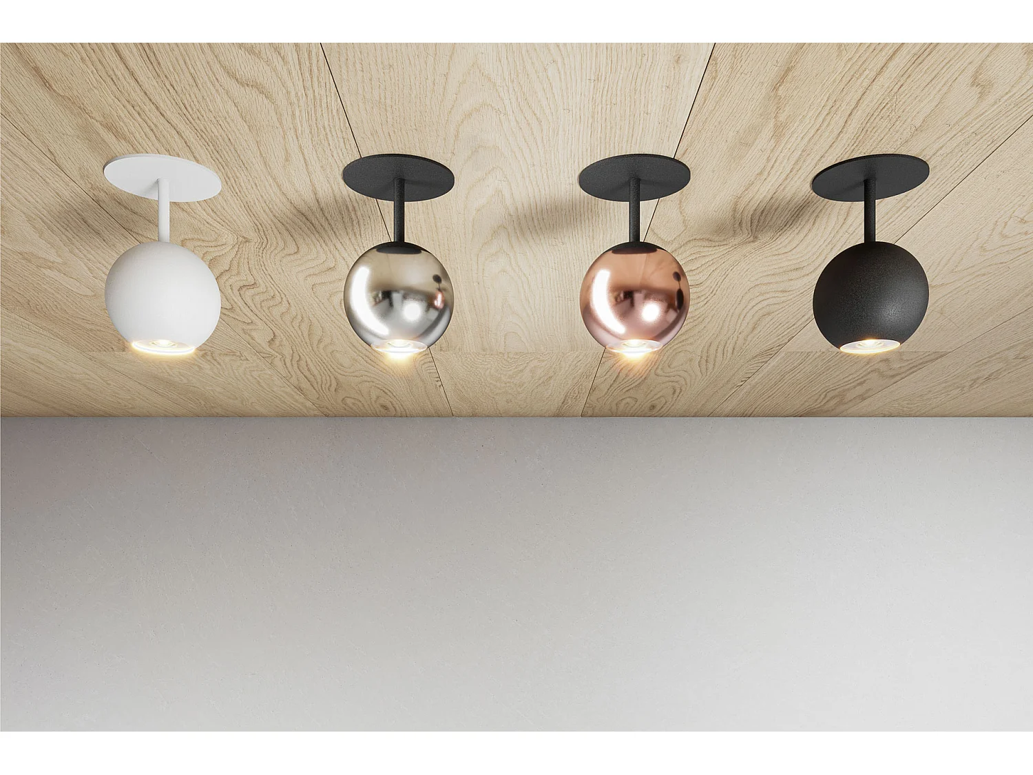 Faretto LED da incasso Bora Recessed 8,5W 36º 3000K Oro Rosa - Faretto sferico orientabile ad alta efficienza - Beneito & Faure