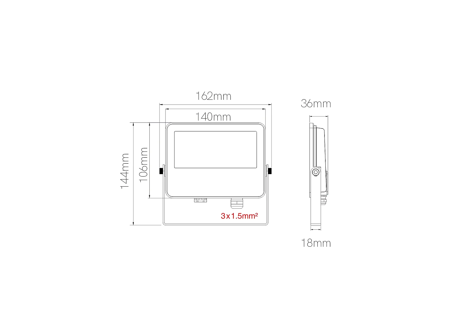 Beneito & Faure Sky 30W LED-buitenschijnwerper - CCT Schakelbaar 3000K/4000K/5000K - Stralingshoek 115º - Matwit - Hoogwaardige Buitenverlichting