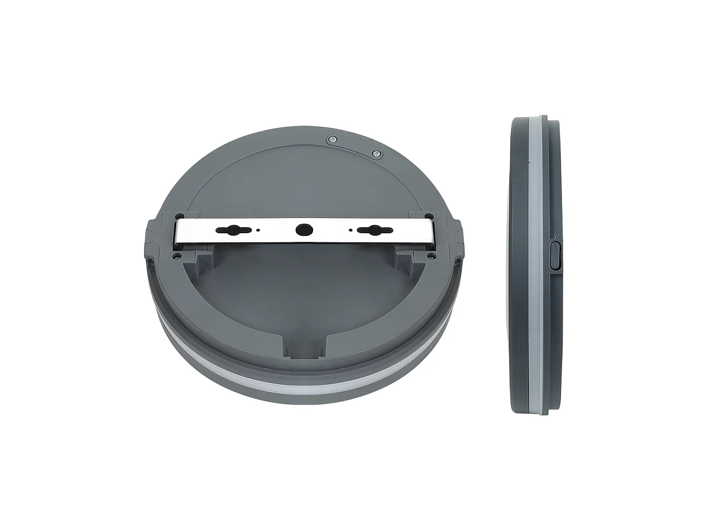 Plafonnier Led Rond 15W Ip54 Ik08 Gris 1500Lm Cct Sélectionnable 3000K 4000K 6500K Design Compact Haute Efficacité Énergétique Seo