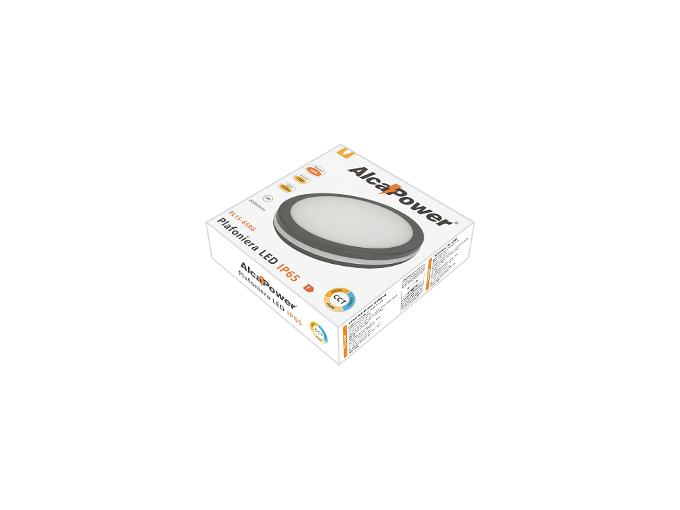 Plafonnier Led Rond 15W Ip54 Ik08 Gris 1500Lm Cct Sélectionnable 3000K 4000K 6500K Design Compact Haute Efficacité Énergétique Seo