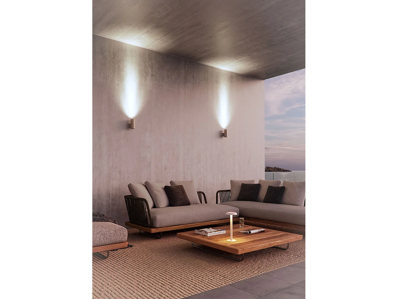 Applique Murale Led Sunset Xl 16W Ip65 Pour Intérieur Et Extérieur, Éclairage Indirect, Cct 2700K/3200K/4000K, Blanc - Beneito & Faure
