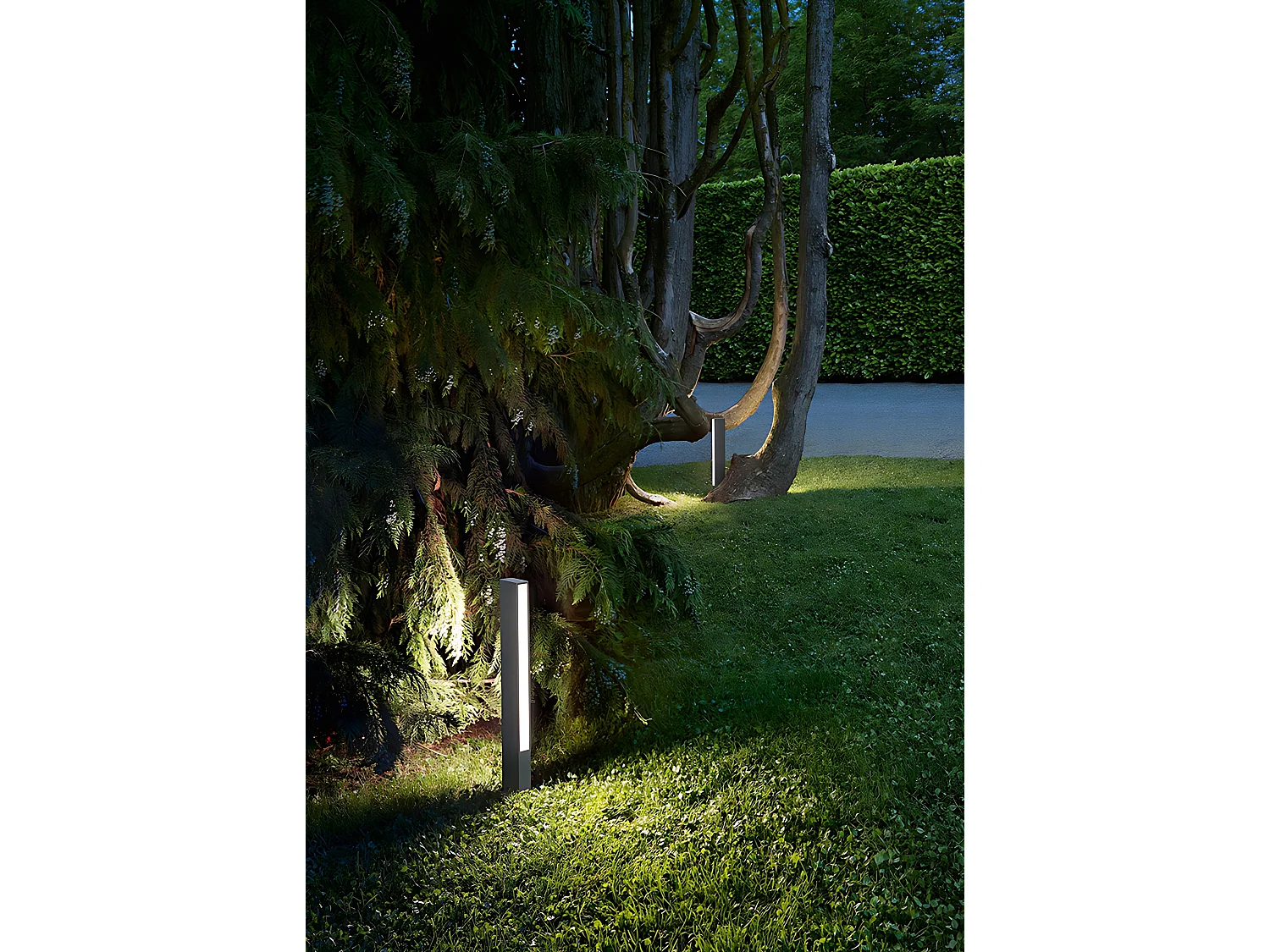 Bolardo LED exterior de 80 cm en aluminio antracita, 11 W 3000 K, luz difusa, diseño moderno con difusor acrílico satinado - Perenz