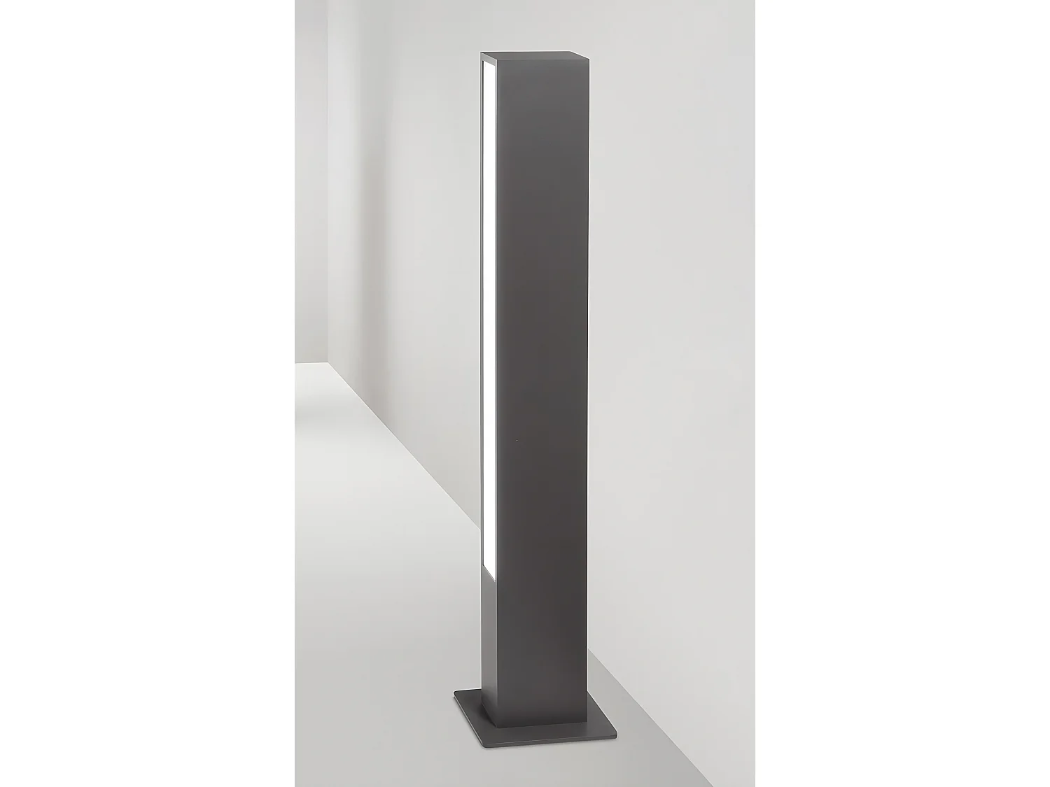 Bolardo LED exterior de 80 cm en aluminio antracita, 11 W 3000 K, luz difusa, diseño moderno con difusor acrílico satinado - Perenz