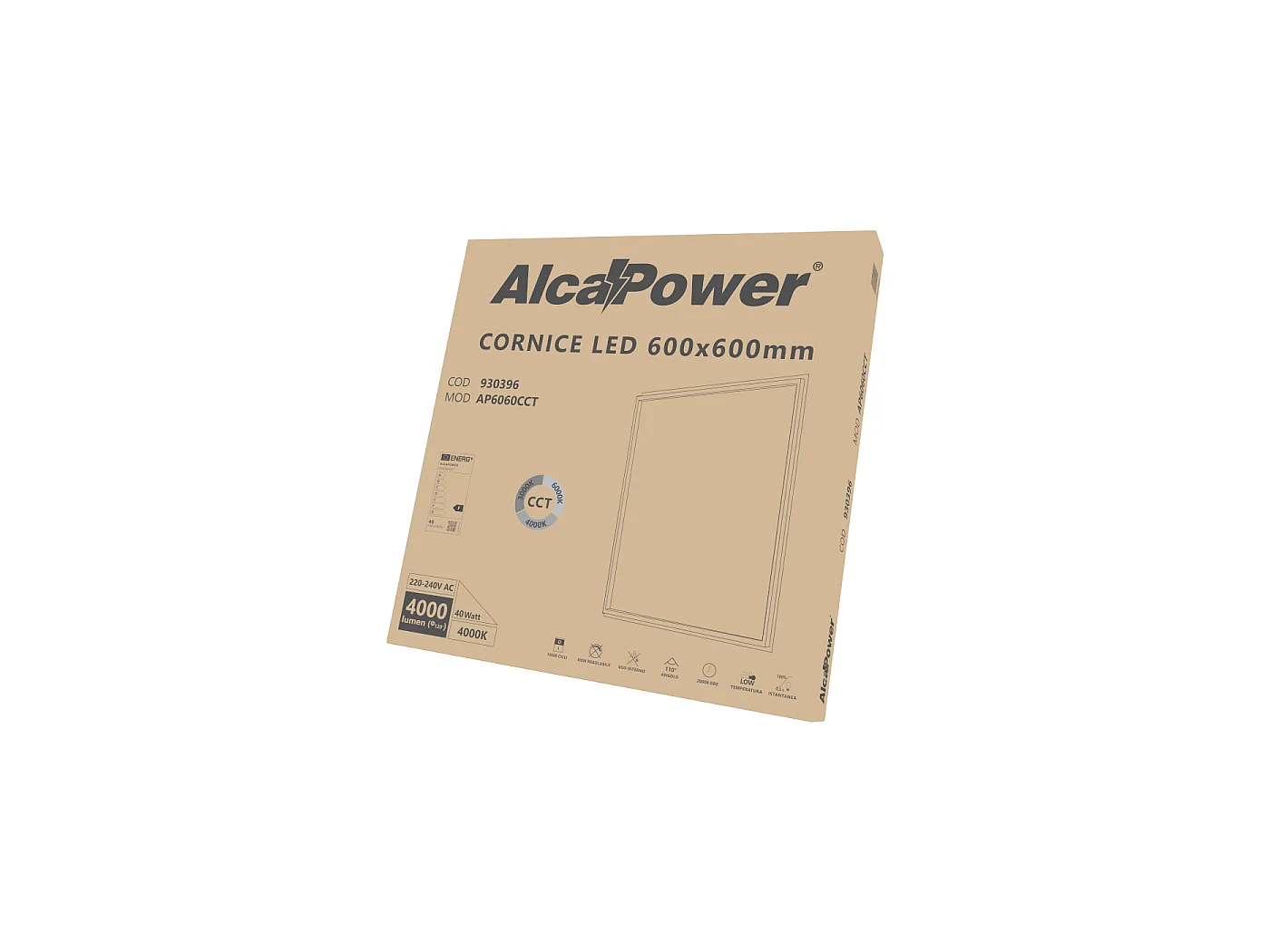 Cadre Panneau Led 600X600 40W 4000Lm Cct 3000K 4000K 6000K Ip20 Solution Éclairage Professionnelle Haute Efficacité Design Moderne Qualité