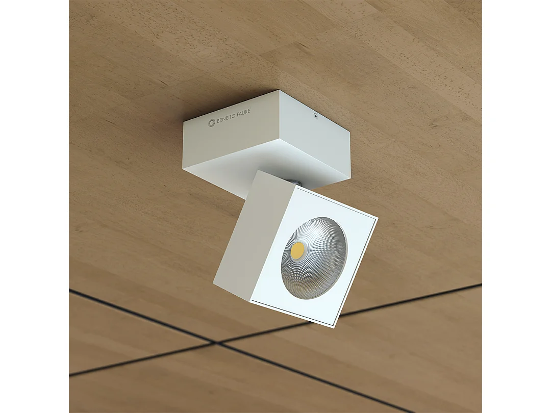 Rubyc Surface 14W Luminária de Parede LED Ajustável 40° Interruptor CCT 2700K/3200K/4000K Regulável TRIAC Preto Fosco - Beneito & Faure