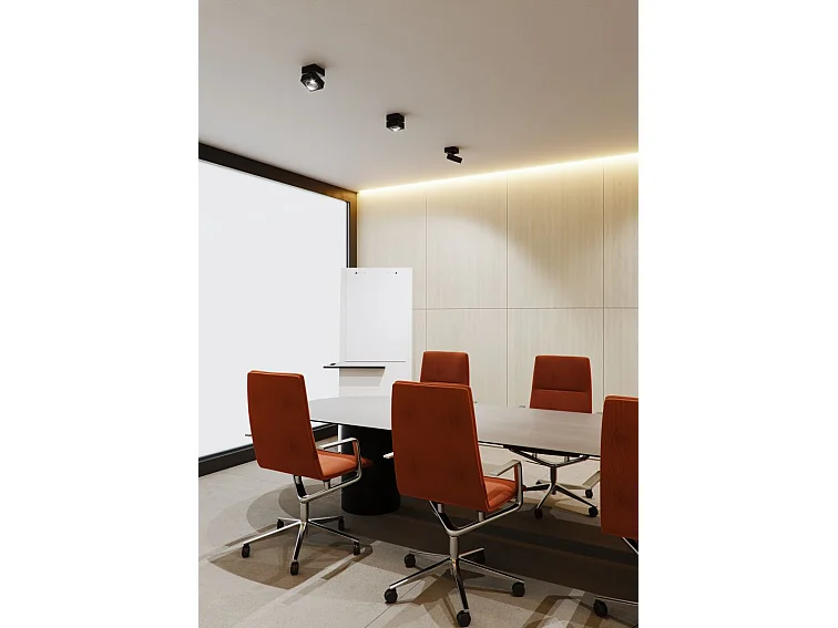 Rubyc Surface 14W Luminária de Parede LED Ajustável 40° Interruptor CCT 2700K/3200K/4000K Regulável TRIAC Preto Fosco - Beneito & Faure
