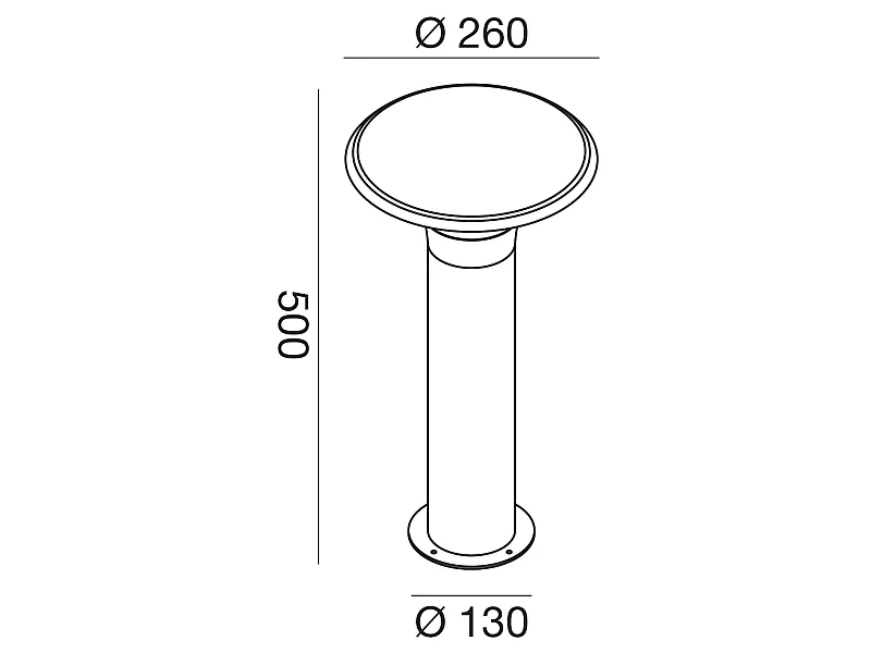 Borne D'Extérieur Ges521 En Aluminium Finition Rouille, Diffuseur En Méthacrylate, Ip44, Raccordement E27 Max 28W - Gealuce