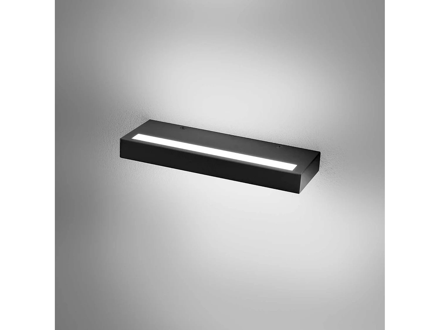 Luminária de parede Gealuce GAP523 - LED dimerizável de 34W, 3656lm, 3000K, luz indireta, IP20, alumínio preto acetinado