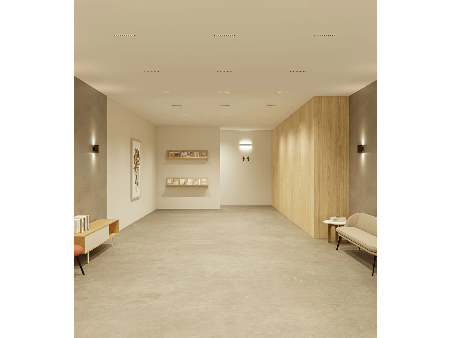 Luminária de parede retangular dupla Zio Wall com dupla emissão de luz, soquete GU10 para lâmpadas de 50 mm, cor Corten - Beneito & Faure