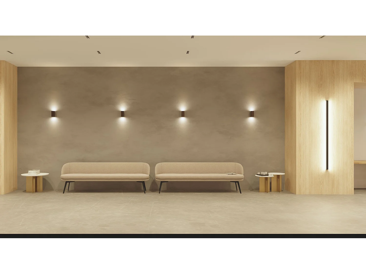 Luminária de parede retangular dupla Zio Wall com dupla emissão de luz, soquete GU10 para lâmpadas de 50 mm, cor Corten - Beneito & Faure
