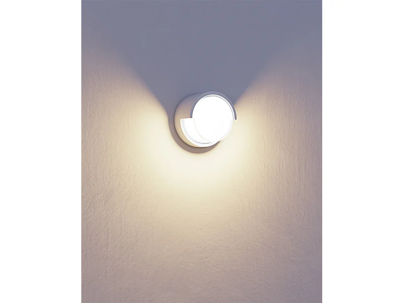 Aplique de parede exterior LED redondo Blis 15W CCT, cor ajustável 2700K/3200K/4000K, preto mate, feixe 250º - Beneito & Faure Iluminação