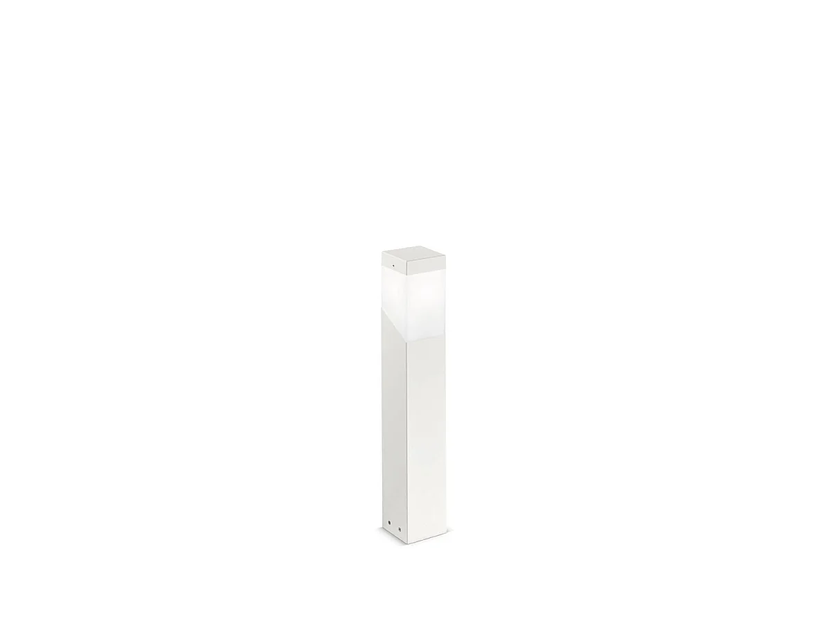Borne D'Éclairage Ges600 En Aluminium Blanc, Diffuseur En Méthacrylate, Ip44, Raccordement E27 Max 28W - Gealuce