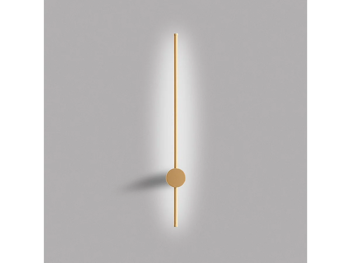 Applique Led Enila 20W 1150Lm 3000K Dimmable Phase Cut+Push, Cadre Or Brossé, Design Moderne - Gealuce
