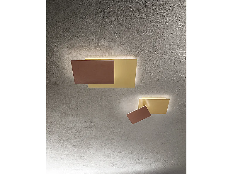 Applique Murale Led Orientable Or Et Marron, 35W, 3000K, Lumière Chaude, Métal Et Aluminium, Design Moderne D'Intérieur, 48X32 Cm Par Perenz