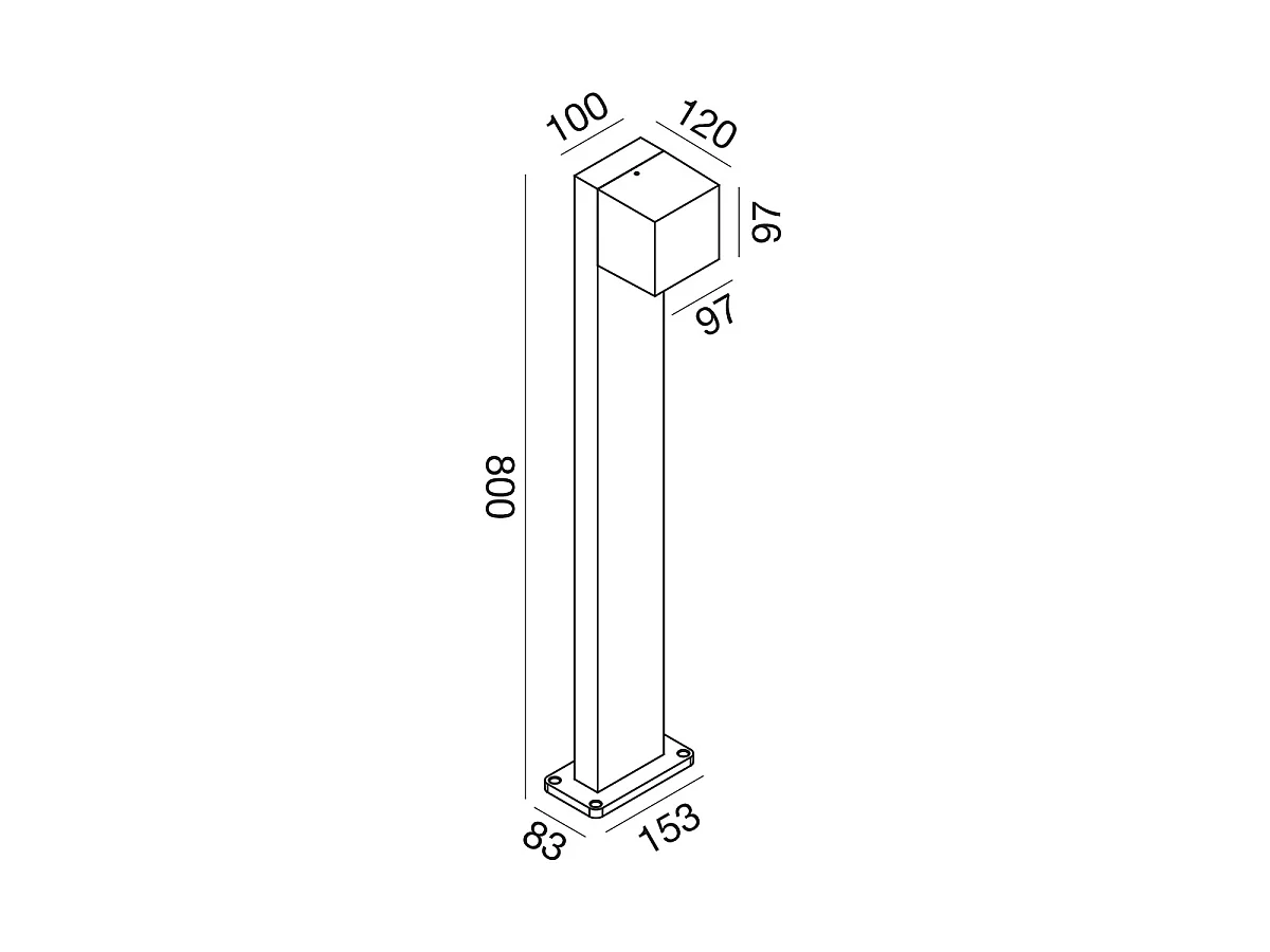 Borne D'Éclairage Ges2391 En Aluminium Marron - Tête Avec Module Led 12W/16W/20W, Ip65, 3000K/4000K/5000K, Traitement C4 - Gealuce