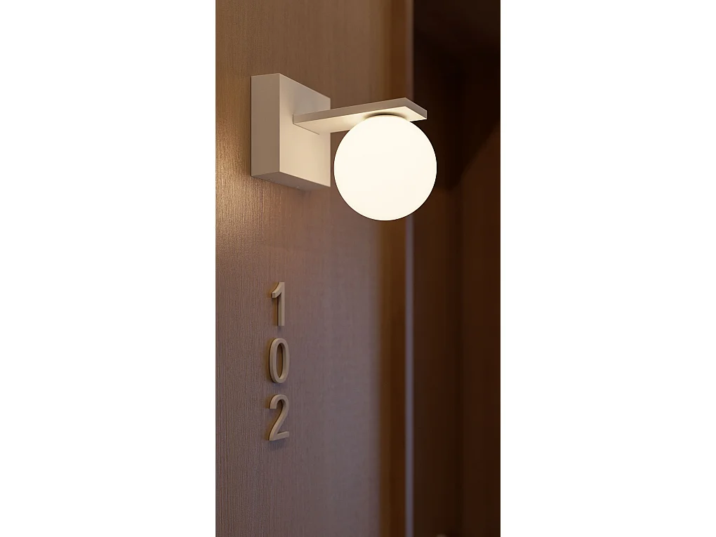Luminária de parede LED externa Sphere Wall 9W, IP54, ângulo de feixe de 360°, 2700K, preto fosco, IRC>90, design esférico moderno - Beneito & Faure