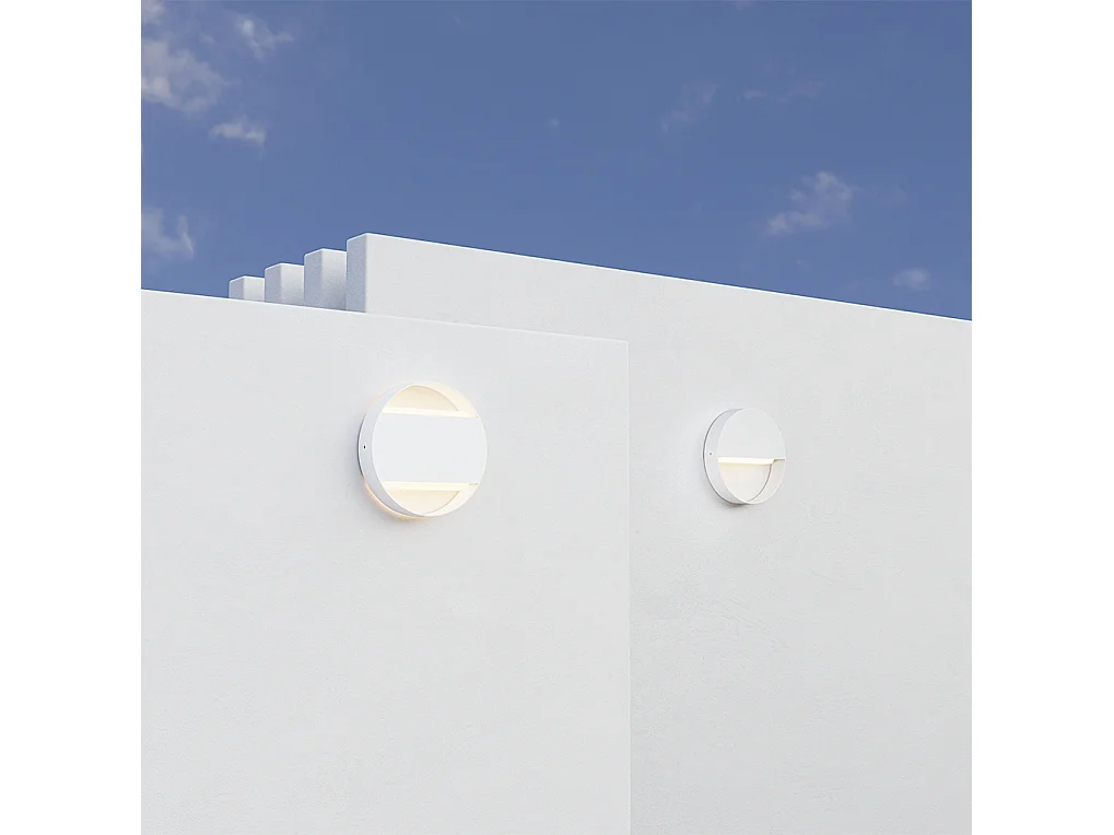 Luminária de parede LED externa Clos Wall Dual 16W com interruptor CCT de 120 graus, 3000K/4000K/5000K, IP65 IK08, preto fosco - Beneito & Faure